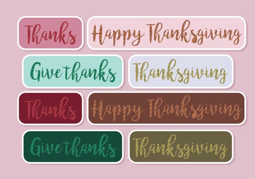 Vector Thanks Giving Stickers
