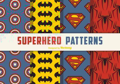 Superhero Seamless Vector Patterns