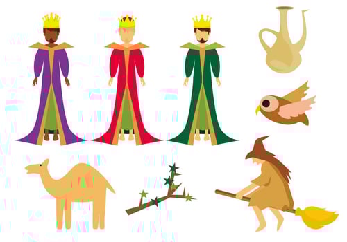 Free Tradition of Italian Epiphany Icons Vector