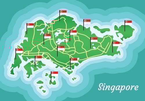 Singapore Map vector
