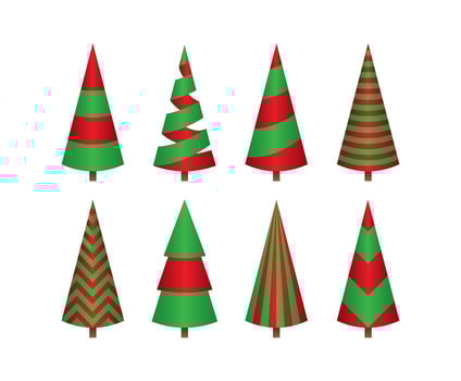 Cartoon Christmas Tree Simple vector