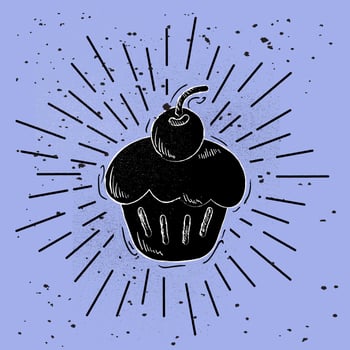 Hand Drawn Vector Cake Illustration