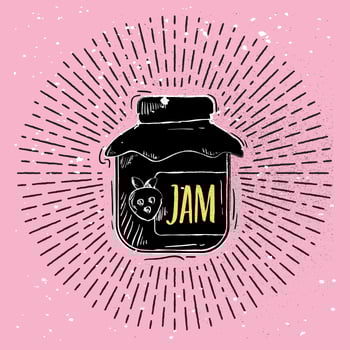 Hand Drawn Vector Jam Jar Illustration