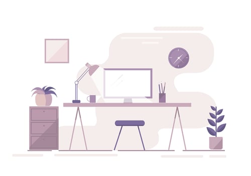Vector Office Work Space Illustration