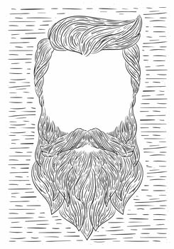 Hand Drawn Vector Beard Illustration