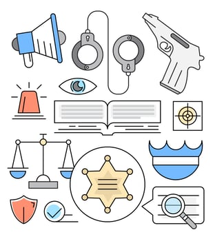 Linear Law Icons vector