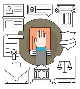 Linear Law Icons vector