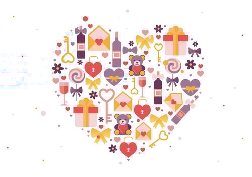 Valentine's Day Vector Greeting Card Illustration