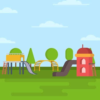 Flat Playhouse Vector Illustration