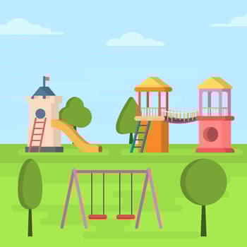 Flat minimalist Playhouse Vector Illustration