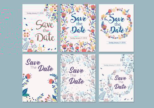 Wedding Save the Date Template Vector