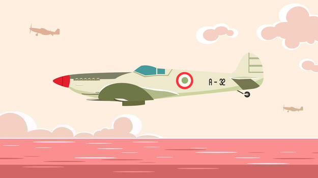 Glider Was Flying Over The Sea Free Vector