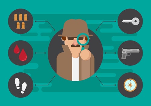 Free Detective and Clue Vector Illustration