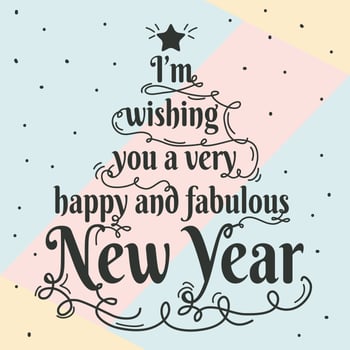 Happy And Fabulous New Year Typography Vector