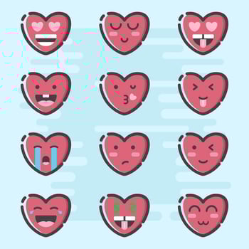 Valentine Day Emoticon Vector