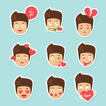 Cute Cartoon Boy Emoji vector