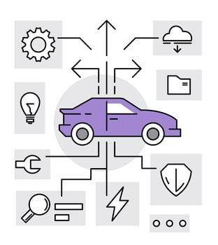 Car Technology Icons vector