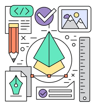 Linear Graphic Designer Elements vector