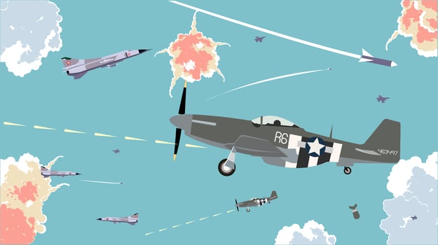 Gliders In The Sky War Free Vector