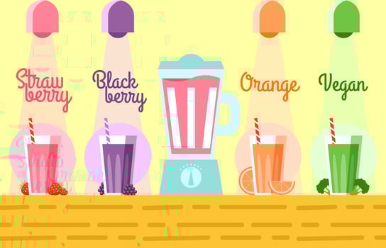 Smoothie Ingredients Flat Illustration Vector