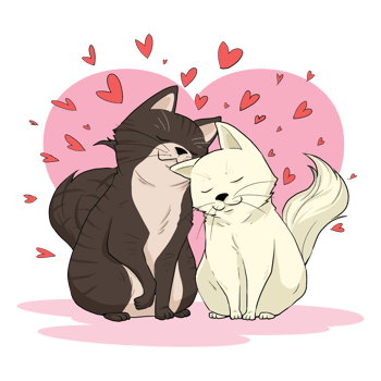 Creatures In Love Vector Illustration
