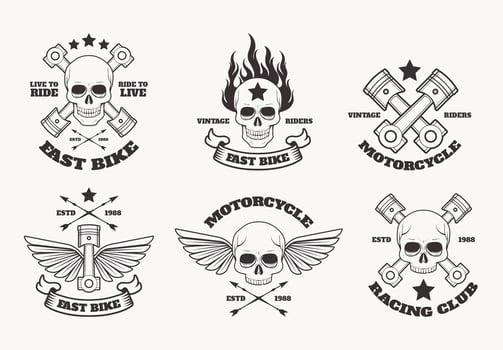Vintage Motorcycle Emblem Vector Collection