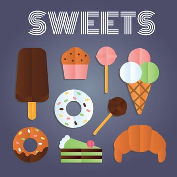 Confection and Sweets Flat Vector
