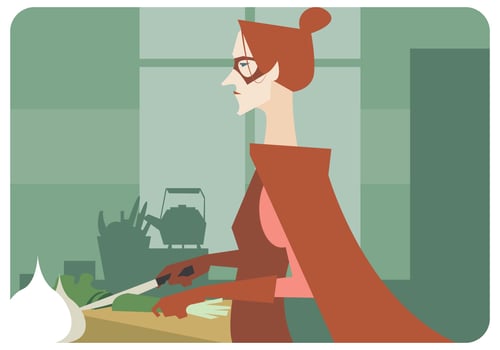 Super Cooking Woman Vector