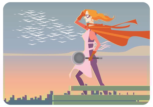 Super-Cooker Woman Vector
