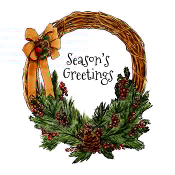 Cute Christmas Wreath With Quote  vector