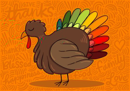 Colorful Thanksgiving Turkey vector
