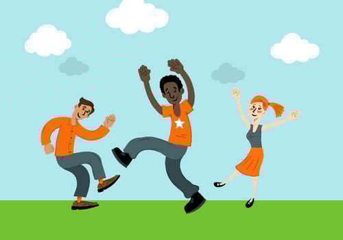 Happy Dancing People Vector