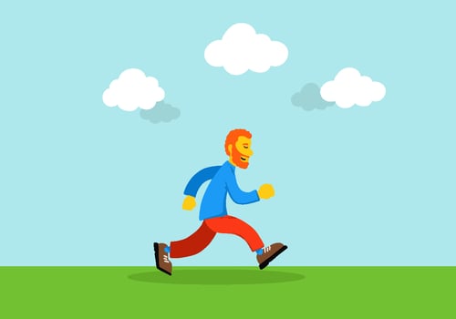 Colorful Walking Man Vector