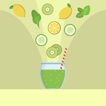 Flat Detox Vector 