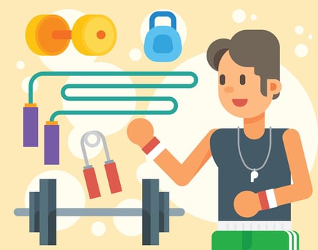Stylish Fitness Trainer Illustration vector