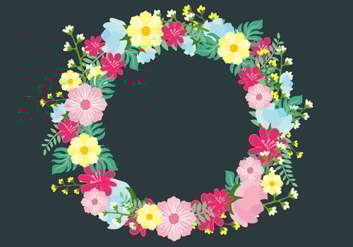 Vector Floral Spring Wreath