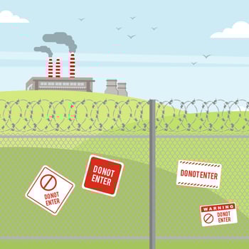 Razor wire border protection illustration vector