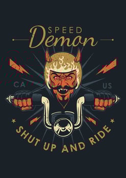 Demon Vintage Motorcycle Emblem vector