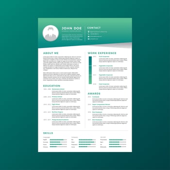 Corporate Resume Template Vector