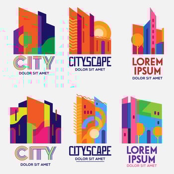 City Scape Logos Set vector