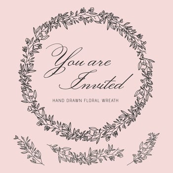Hand Drawn Floral Wreath Vector