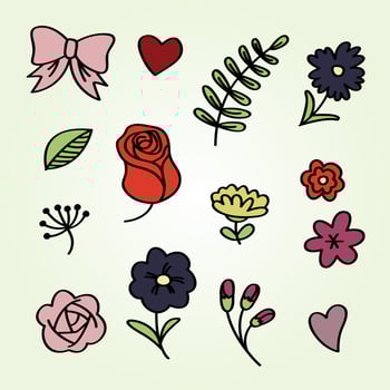 Floral Hand Drawn Ornaments vector