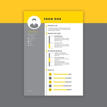 Graphic Designer Resume Yellow Vector