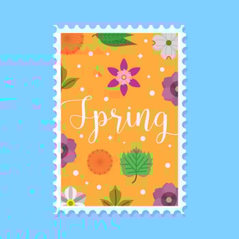 Flat Springtime Postage Vector