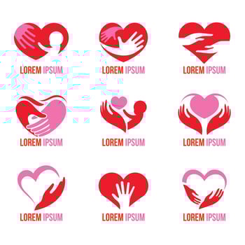 Set of Vector Logos for Healing and Care
