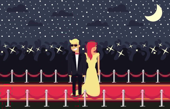 Hollywood Red Carpet Flat Illustration Vector