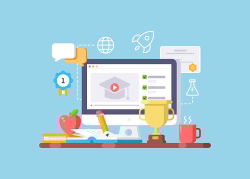 Online Education And E-Learning Illustration vector