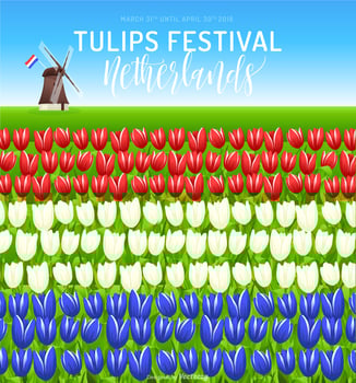 Netherlands Tulip Festival Vector Poster