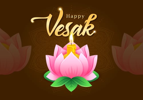 Vesak Greetings Lotus Flower vector