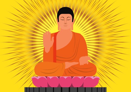 Buddha In Protection Position Illustration vector